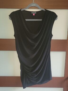 Vince Camuto Black Draped Cowl Neck Sleeveless Top Small